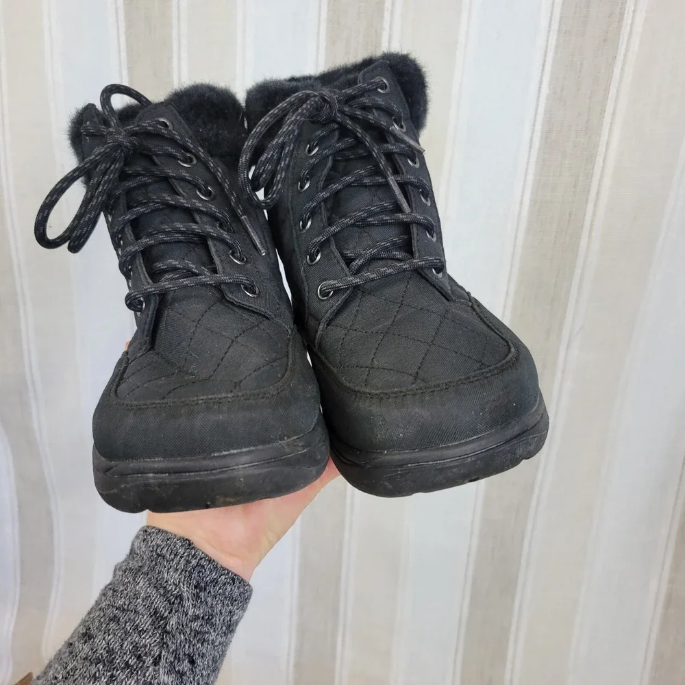 L.L. Bean‎ Nylon Quilted Insulated Commuter Snow Winter Boots Black Size 7.5